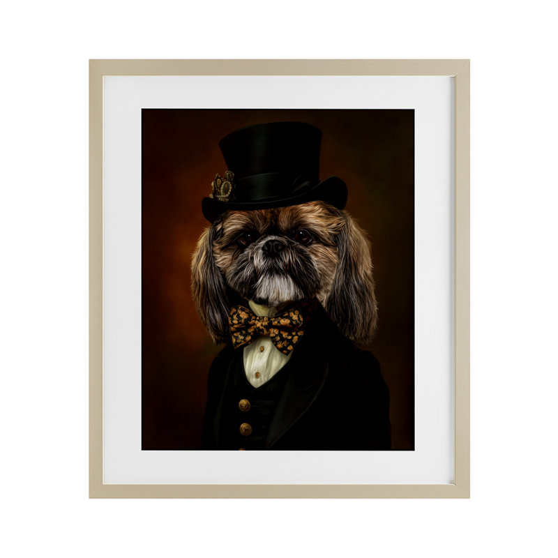 «Aristocratic Pup Portrait», reproduction encadrée sous verre, conception de Kelley Parker, H 16 po x l 13 po
