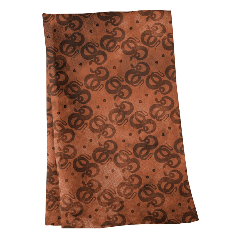 Serviette de thé à motif serpents, Polyester sergé, Orange