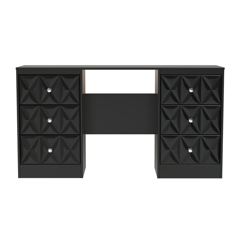 Ceinwen Dressing Table, Deep Black/Black