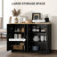 Buffet moderne avec tablettes réglables noir