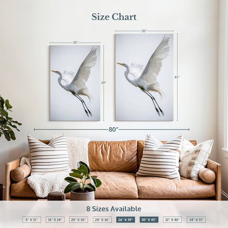 Brampt Angelic Great Egret, 39" H x 26" W