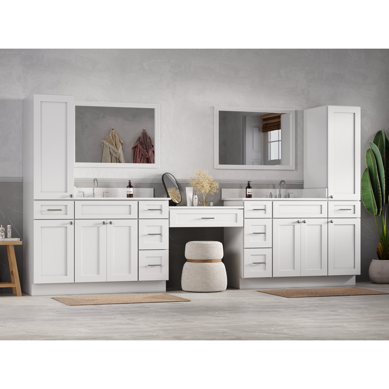Meuble-lavabo double Disar, Blanc