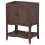 Base de meuble-lavabo 24 po seulement, structure en bois massif, armoire de rangement avec portes et tablette ouverte-111639479