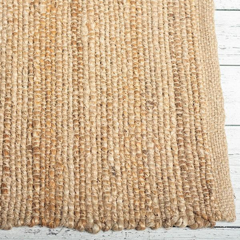 Tapis en jute de coton beige Cayli