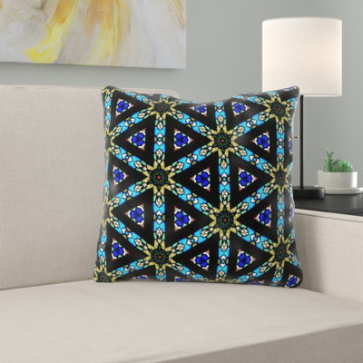 Coussin décoratif à motif de verre coloré
