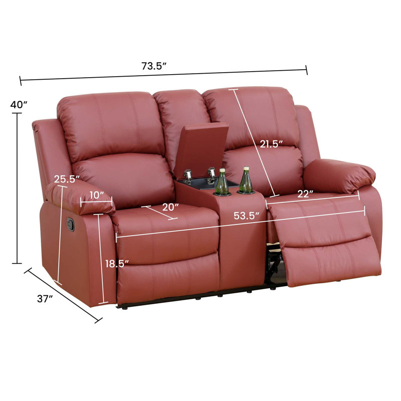 Siège de cinéma en tissu Elixander, Rouge