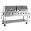 Barbecue au gaz propane extérieur commercial de 60 po à 8 brûleurs avec 2 couvercles en acier inoxydable, homologué ETL (CGKIT6-D30D30)