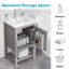 Meuble-lavabo de 20 po avec lavabo, support de rangement et tablette ouverte-1237357055