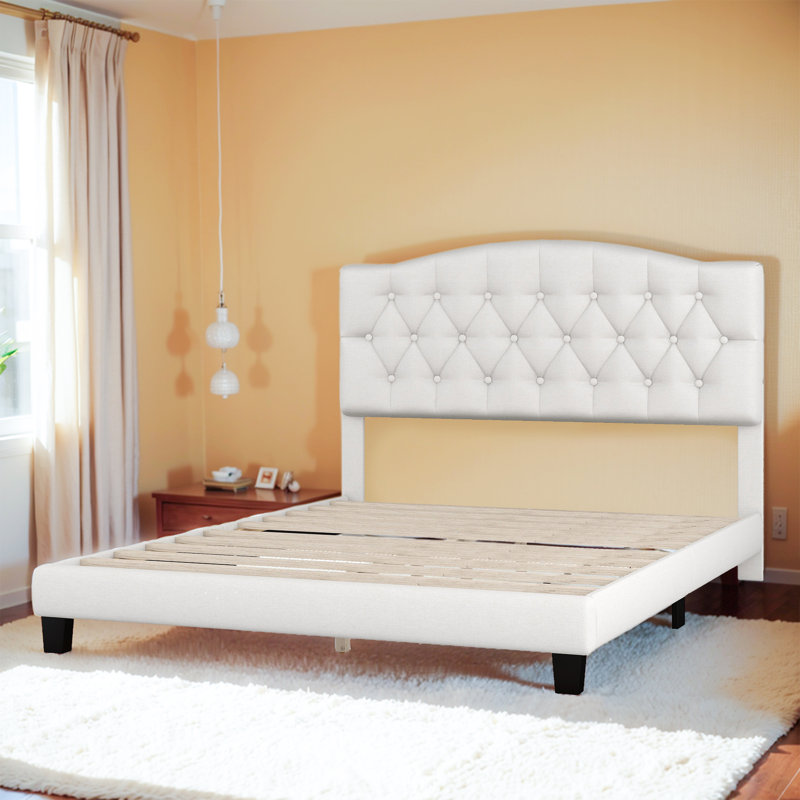 Lit plateforme tapissier Diamond, Grand lit
