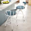 Swivel Upholstered Counter Stool with Metal Frame