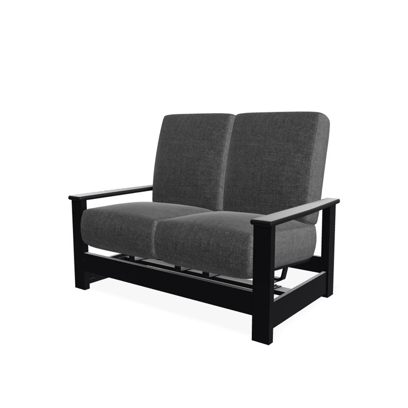 Causeuse profond avec coussins Leeward, Tissage uni ardoise coulée Sunbrella®, Désert