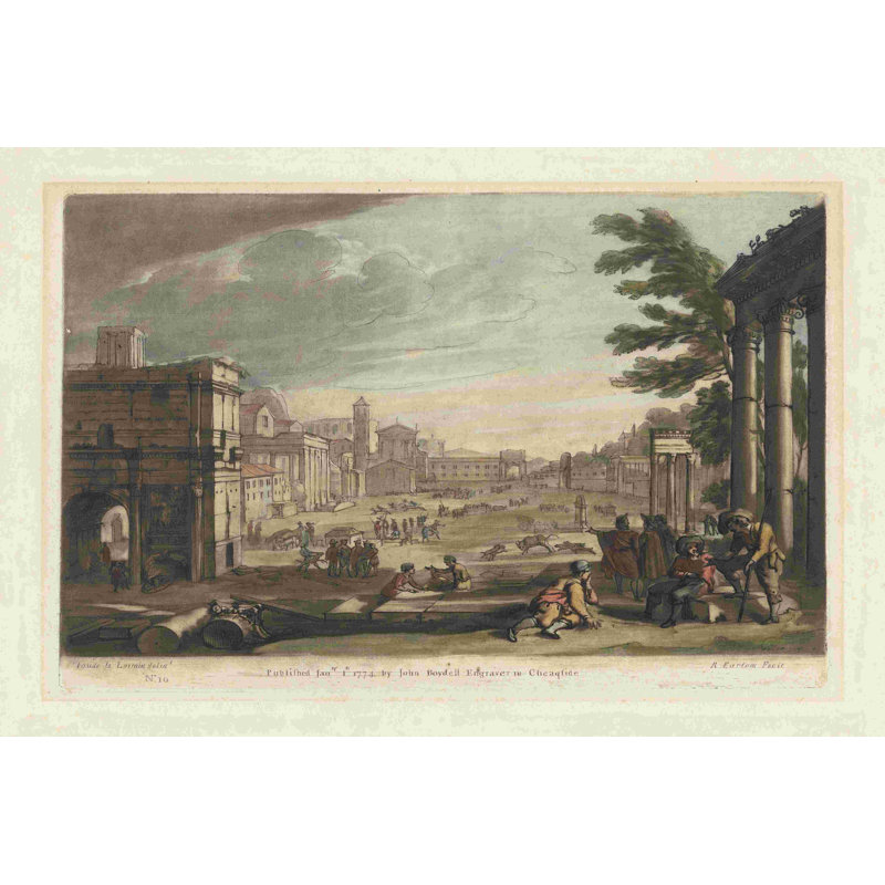Vue italienne II, H 12 po x l 18 po