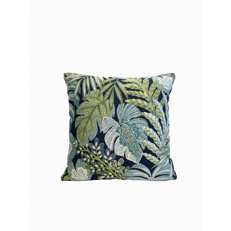 Coussin intérieur / extérieur Destinnie, Motif floral bleu, 20 po x 20 po