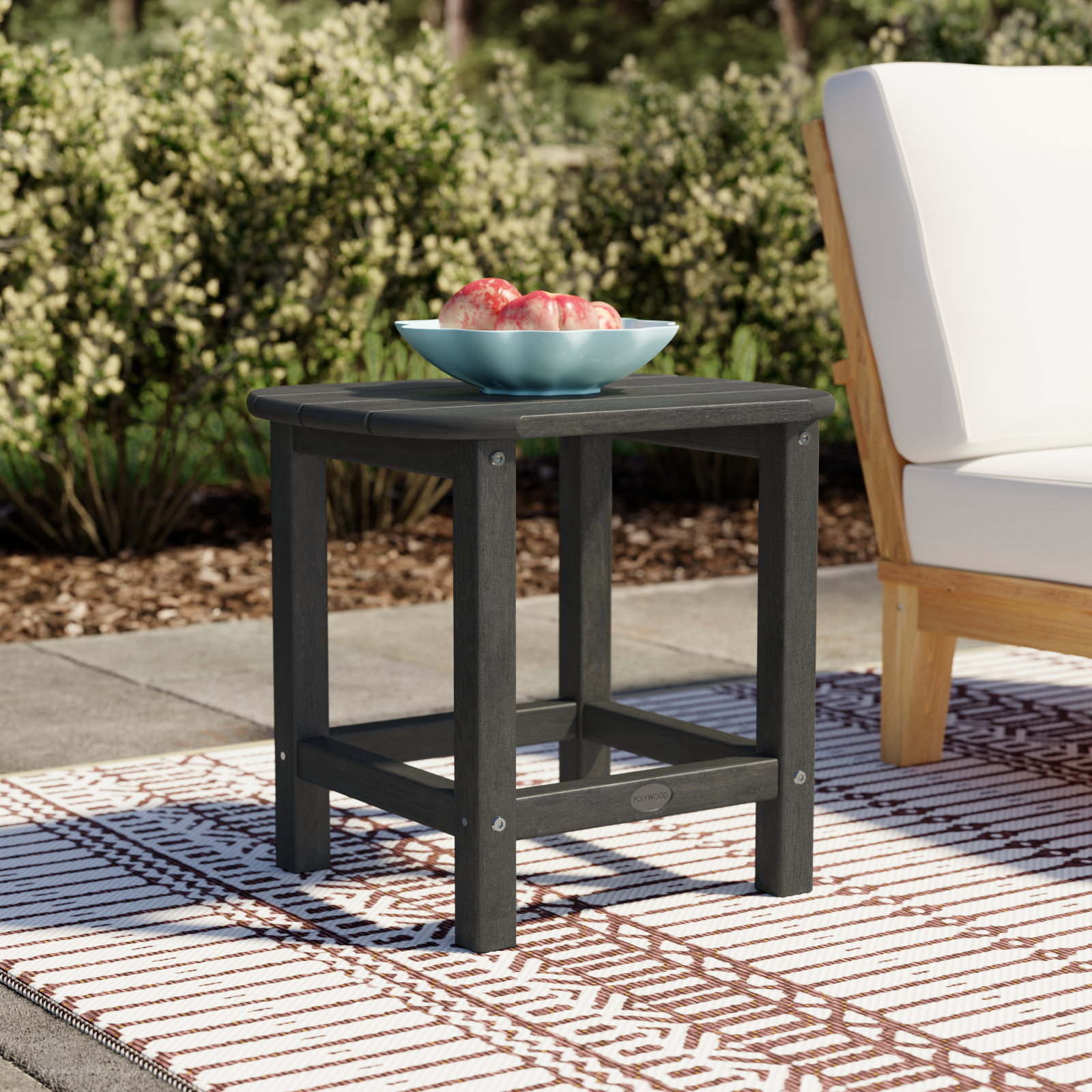 POLYWOOD South Beach 18" Side Table, Slate Gray