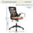 Mid-Back Mesh Task Office Chair with Height Adjustable Arms, Brown