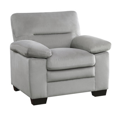 Chaise d'appoint moderne et contemporaine Imani de 41 po avec revêtement en tissu texturé, pieds en faux bois exposés, ressorts en mousse