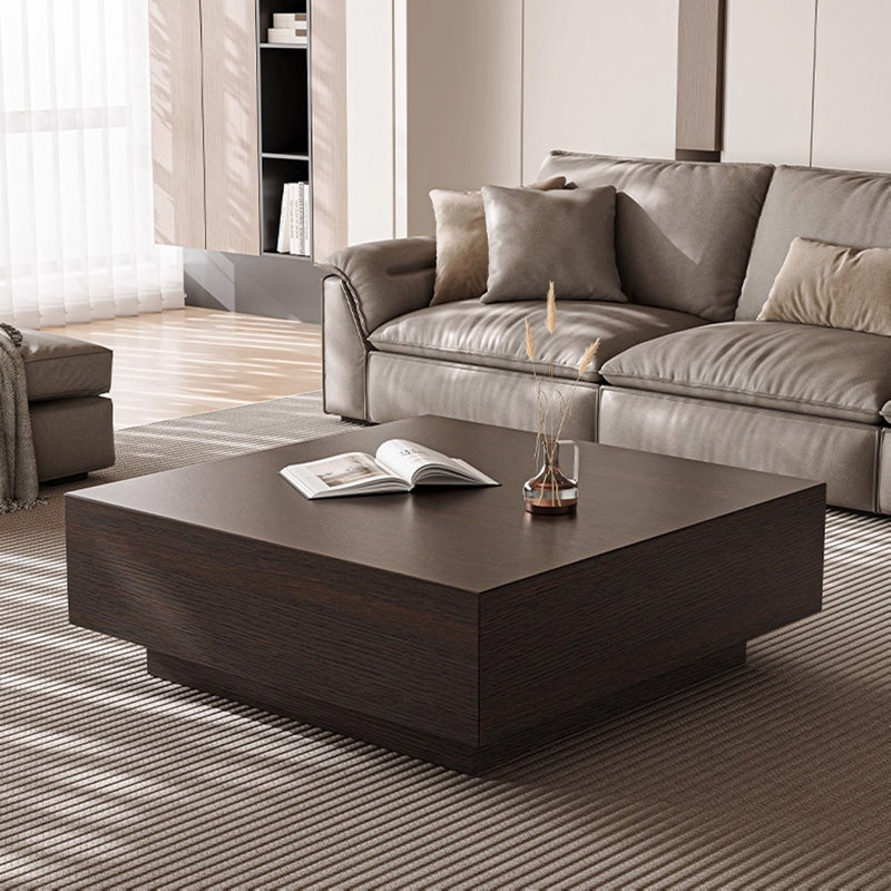 Une table basse minimaliste et modérément luxueuse, Fumé, H 13,78 po x L 35,43 po x l 35,43 po