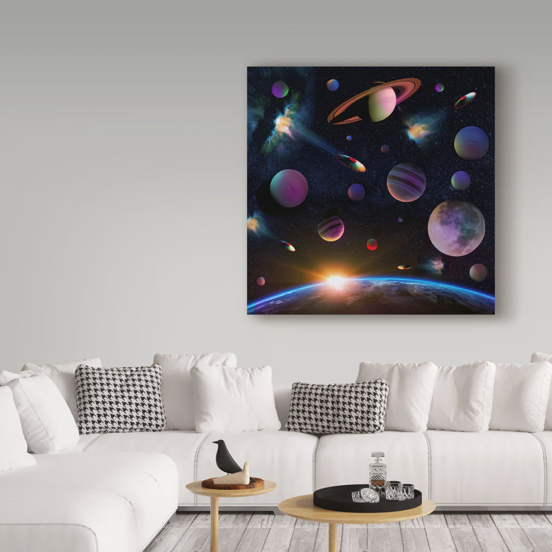 «The Universe» par Heffington, impression sur toile tendue, H 14 po x l 14 po x P 2 po