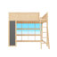 Lit mezzanine double en bois avec lumières DEL, tableau noir, étagères intégrées, naturel-427784832-427784837
