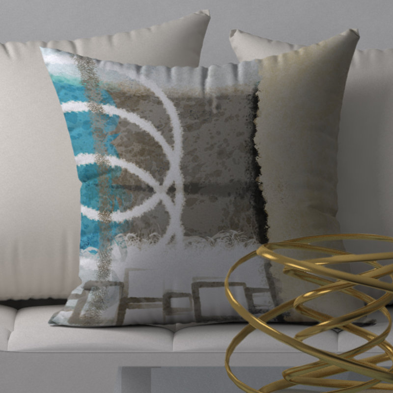Abstract Throw Pillow, 18" H x 18" W