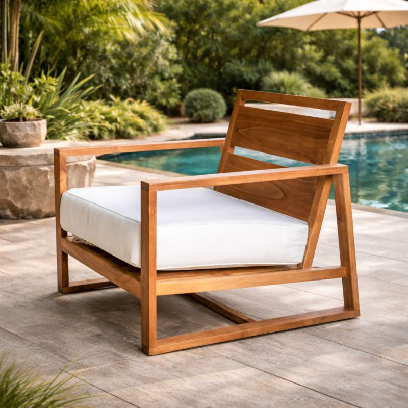 Catalina Teak Outdoor Lounge Chair