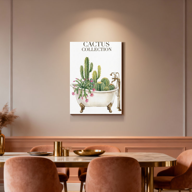 «Cactus Collection Botanical Garden», ensemble de 1 reproduction d'art sur toile tendue, H 18 po x l 12 po