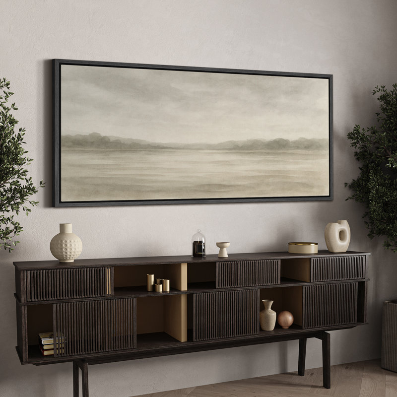 Grande impression sur toile encadrée, impression de paysage abstrait pour la décoration intérieure moderne, Noir