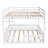 Full over Full Wood Bunk Bed with Ladder and Guardrails, White-757959339