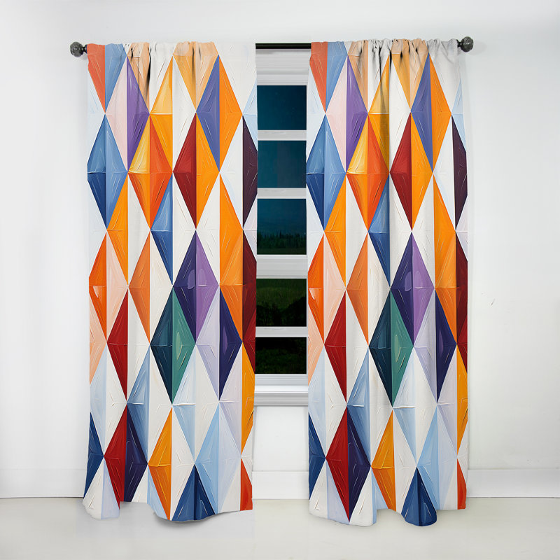 Montross - Tile Abstract Room Darkening Curtain - 1 Panels, 52" W x 63" L