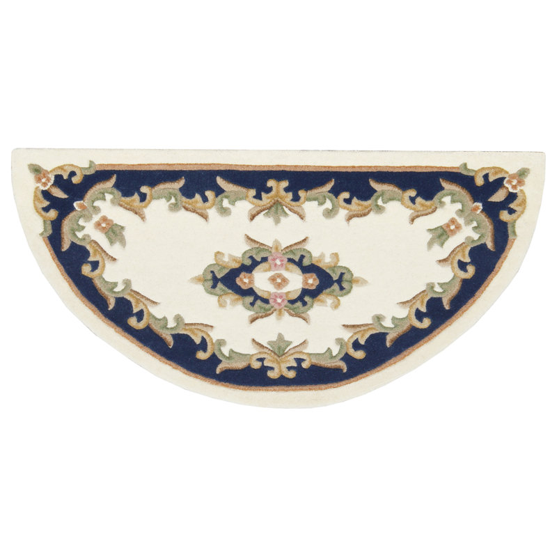 Hounslow Oriental Wool Hand Tufted Area Rug, Semi Circle 69 x 137cm