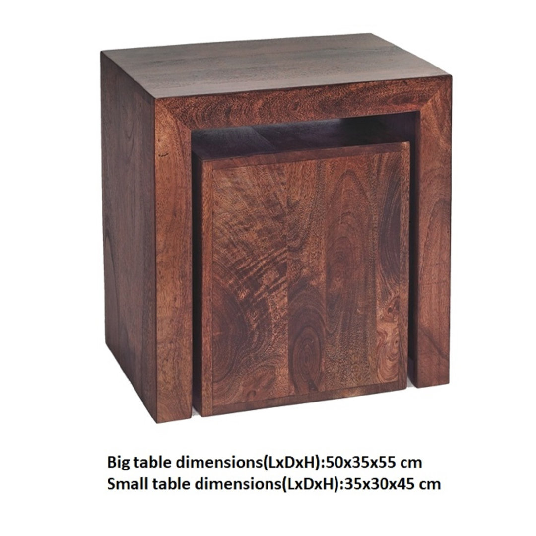 Eitai Solid Wood Sled Nesting Tables