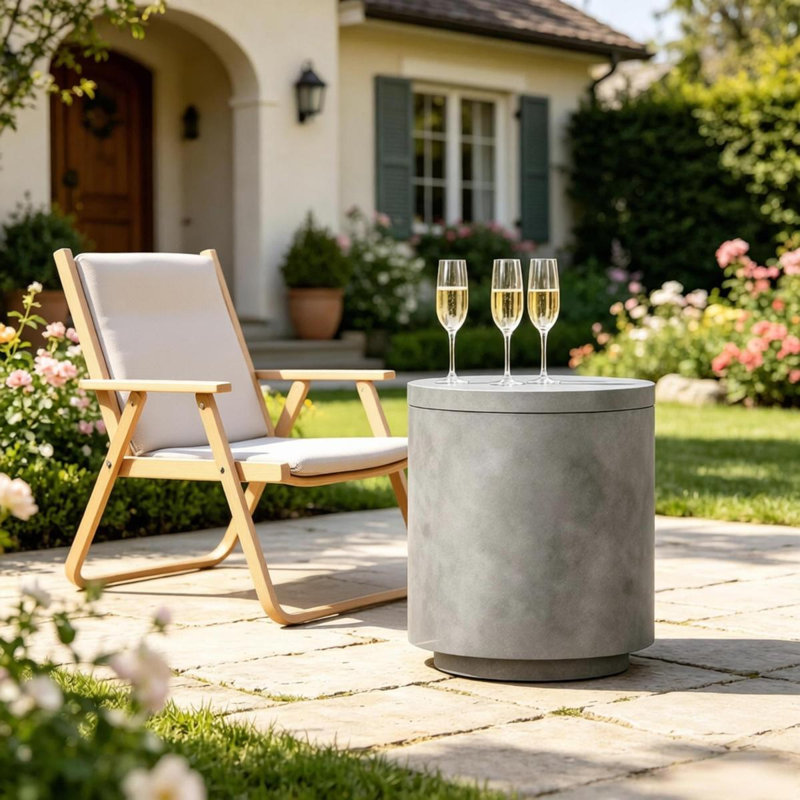 Boîte de rangement portable, glacière de piscine, table d'appoint de refroidisseur, table de balcon moderne