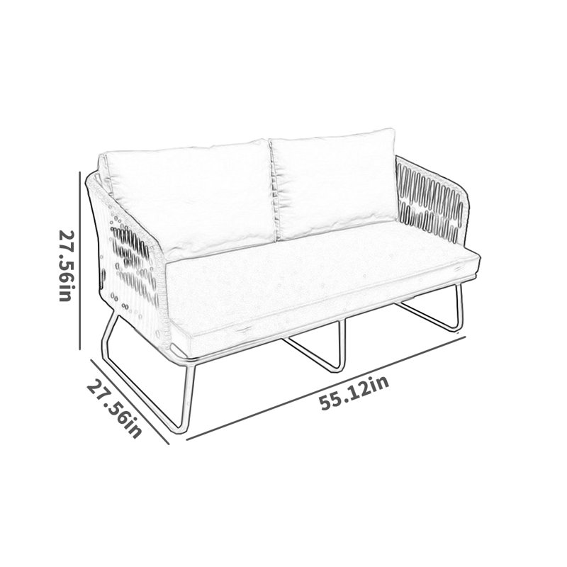 55.12'' Wide Rectangle Loveseat with Cushions