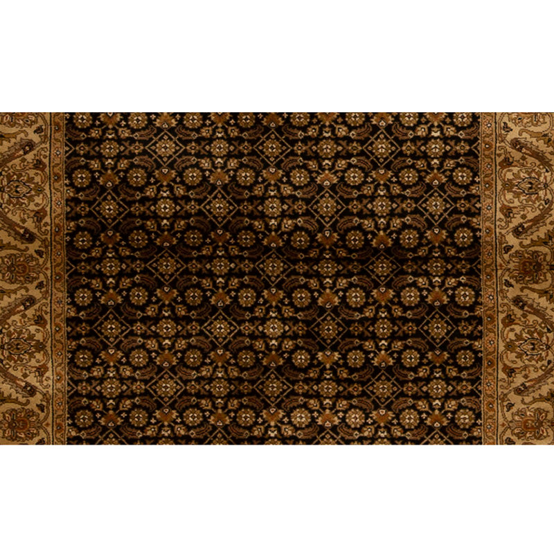 Tapis noir / brun / beige noué à la main de haute qualité