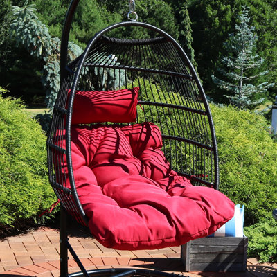 Fauteuil suspendu en polyéthylène avec coussins Cadmann - Rouge