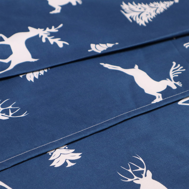 Ensemble de draps pour grand lit 4 pièces Gogreen, Ensemble de draps pour grand lit avec 2 taies d'or, Noël - G1-F
