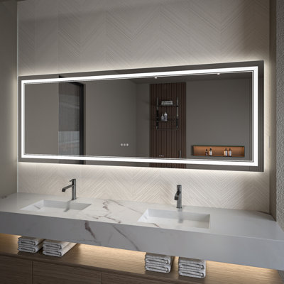 Miroir de salle de bain 32 * 84 po à DEL avec antibuée, lumière à intensité variable et mémoire