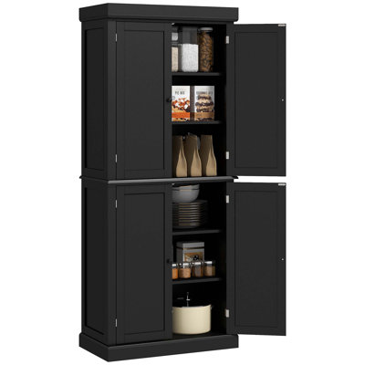 Armoire de rangement de 72,5 po, armoire de cuisine autoportante avec 4 portes et tablettes réglables pour la salle à manger