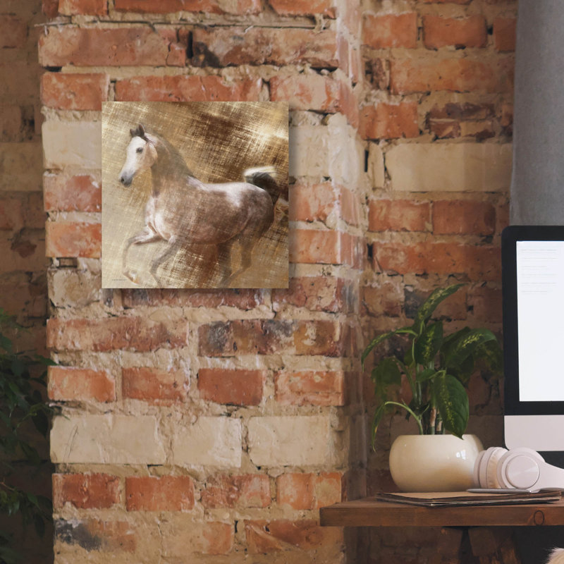  «Golden Gray» par Kari Brooks, art mural sur toile, 12 po x 12 po