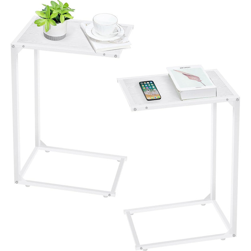 Top End Table Set End Table, White, White