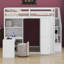 Lit superposé double avec garde-robe, bureau et tablettes-105242224