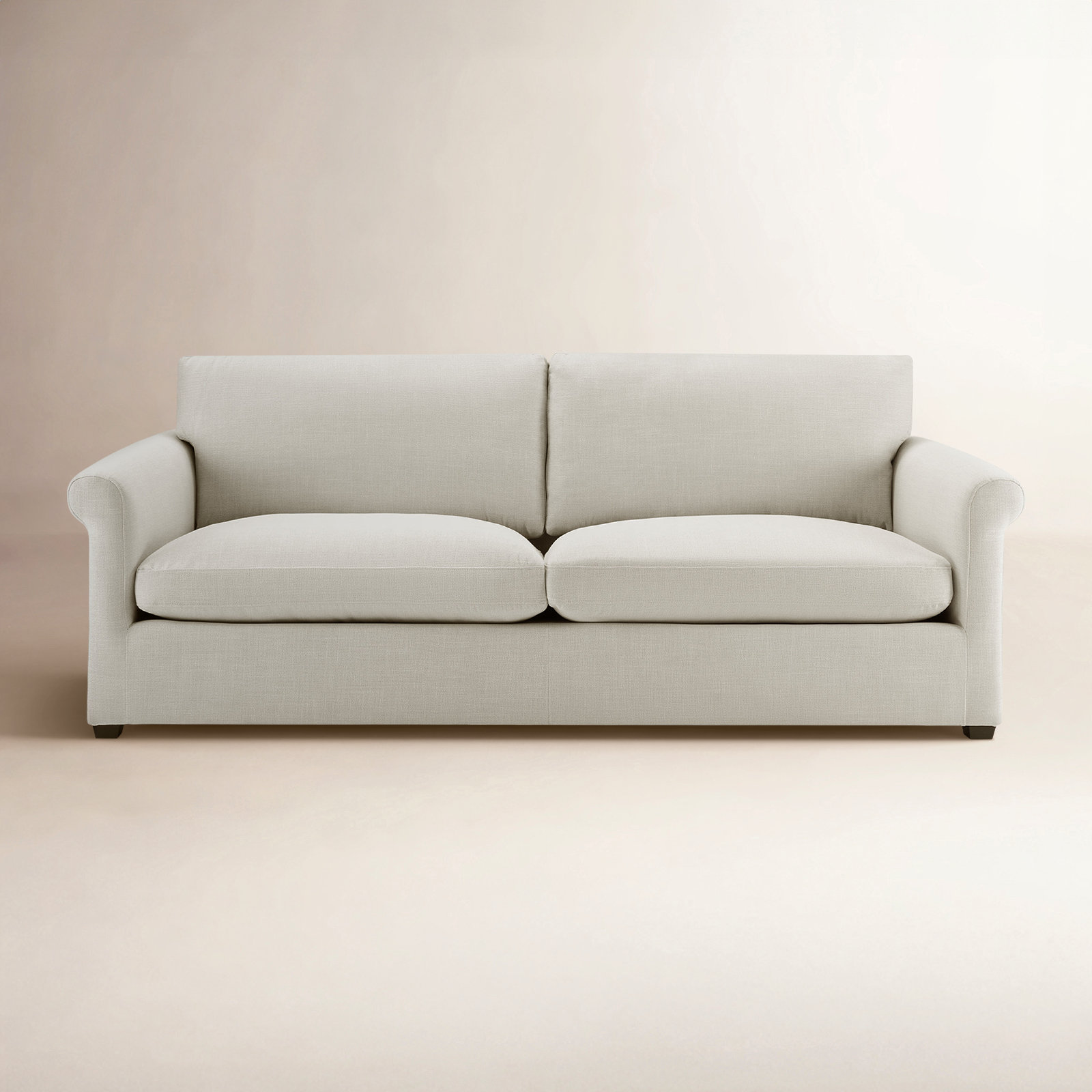Joelle 90.5" Upholstered Sofa with Rolled Arms, Effie Linen Performance Linen