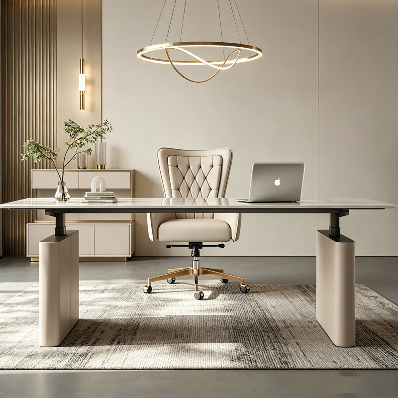 Table de travail électrique à hauteur réglable en pierre frittée italienne Italian Minimalist Light