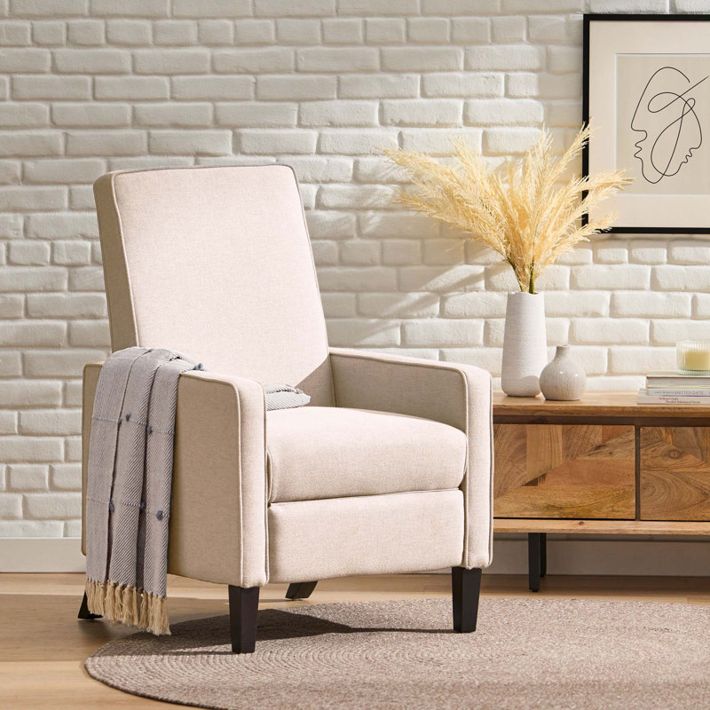 Hayle Manual Club Recliner, Beige 100% Polyester