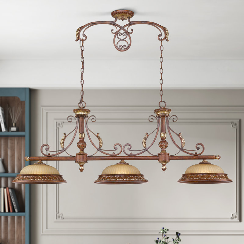 Ahran 3 - Light Verona Bronze Kitchen Island Pendant