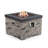 32-inch Outdoor Fire Pit Table, 40,000 BTU Propane Fire Pit, Lightweight Concrete Gas Fire Table with Lava Rocks, Burner Lid & Waterproof Cover, Rectangular Firepit for Patio Garden, Stone Look