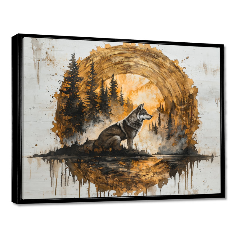 Geocomo - Animals Wall Art, Noir, noir, noir, noir, H 12 po x l 20 po, Picture Framed