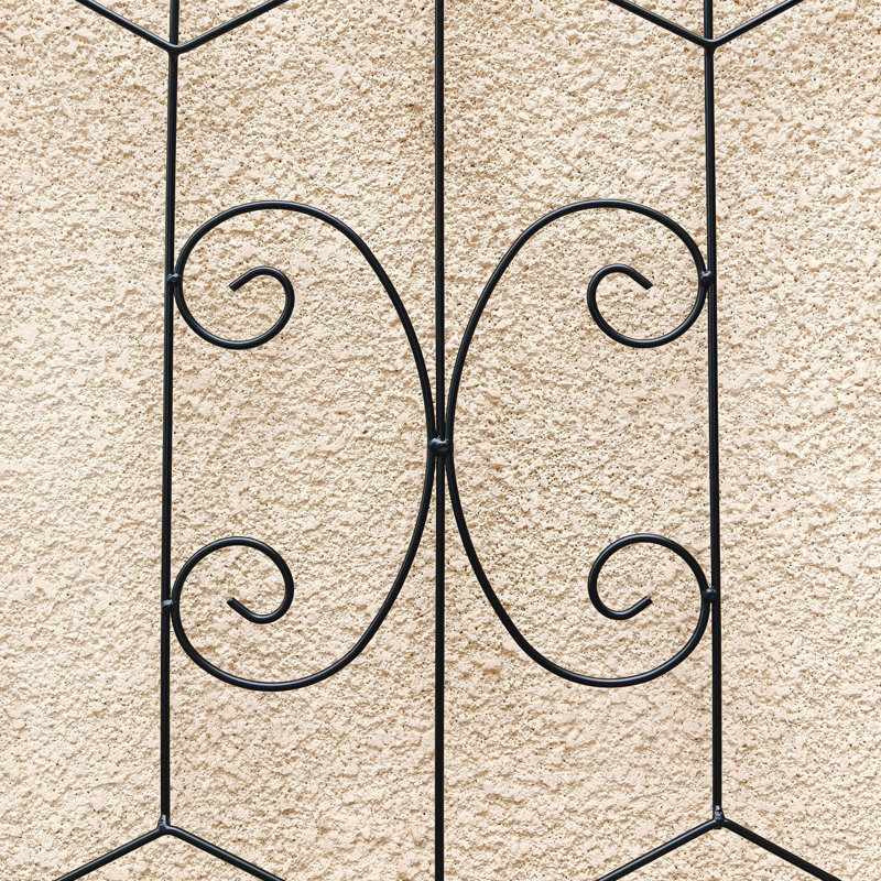 Ensemble de 4 treillis de jardin en métal antirouille de 19,7 po pour plantes grimpantes support de fleurs extérieur noir