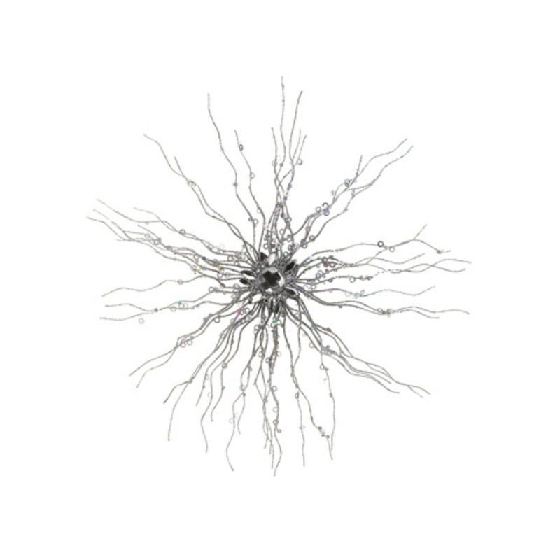 Ornement de Noël scintillant 15 po Starburst, Argent