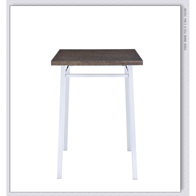 Table de bar Nadia en chêne et chrome